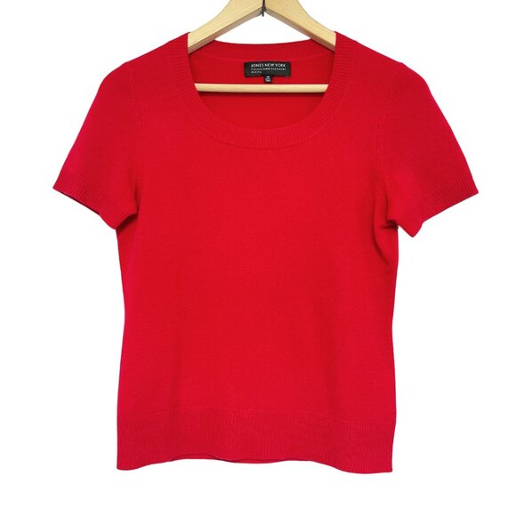 Jones New York Cashmere Sweater NWT Womens PS Red Soft Chic Old Money Luxury - Picture 1 of 10